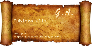 Gubicza Aliz névjegykártya